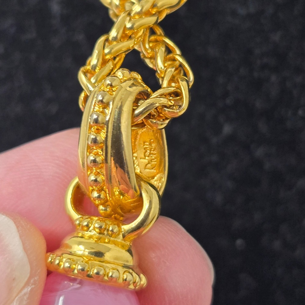 Joan Rivers Classics Collection Gold Tone Wheat Chain Pink Orb Pendant Necklace - Picture 4 of 7